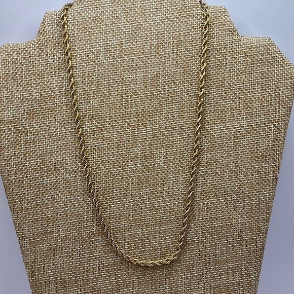 Vintage Napier Necklace | gold twisted Necklace |18” Length |Gold Tone Unisex - Picture 1 of 6